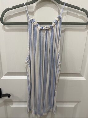 Skies Are Blue tank top with Blue Pinstripes